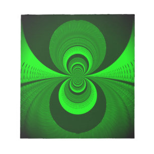 Abstract Bright Green Groovy kaleidoscope Pattern Notepad