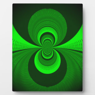 Abstract Bright Green Groovy kaleidoscope Pattern  Plaque