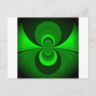Abstract Bright Green Groovy kaleidoscope Pattern Postcard