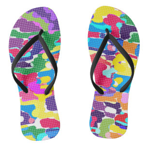 Abstract bright multicolored flip flops