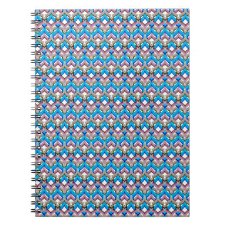 Abstract bright ornament coloured blue pink notebook