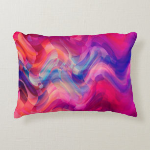Abstract bright pink multicolored background. Eleg Accent Pillow