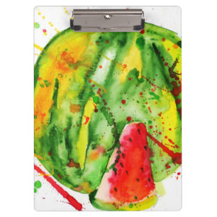 Abstract bright watercolor watermelon clipboard