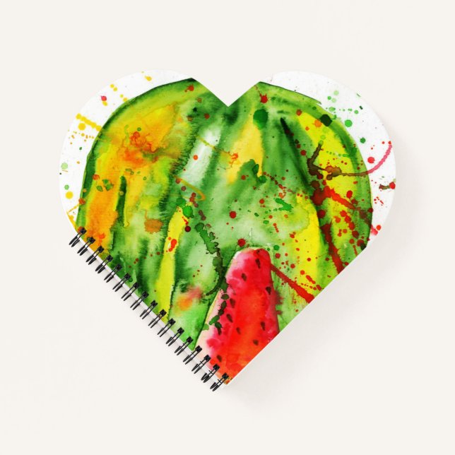 Abstract bright watercolor watermelon notebook (Front)