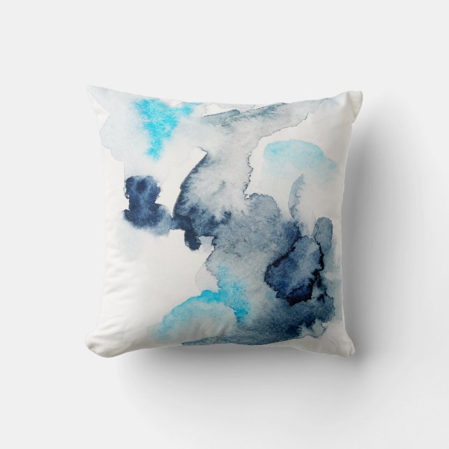 Abstract bright watercolour painted texture. throw pillow (Front)