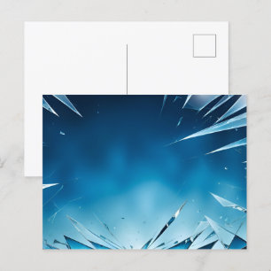 Abstract broken glass art postcard