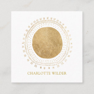 Abstract Bronze Foil Circle Square Business Card