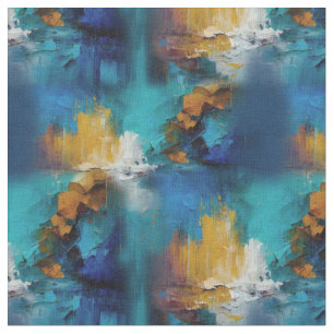 Abstract bronze, gold-blue baroque style  fabric