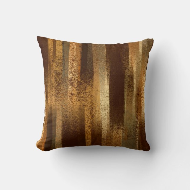 Abstract Brown and Beige Textured Throw Pillow (Front)