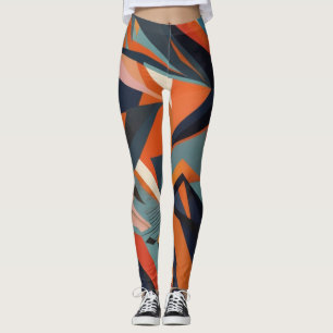 abstract brown and chacolate colours bars leggings