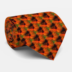 Abstract Brown And Orange Design Tie