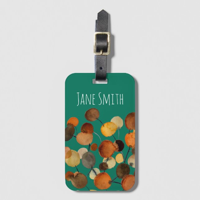 Abstract brown Autumn Earth Tree art Luggage Tag (Front Vertical)