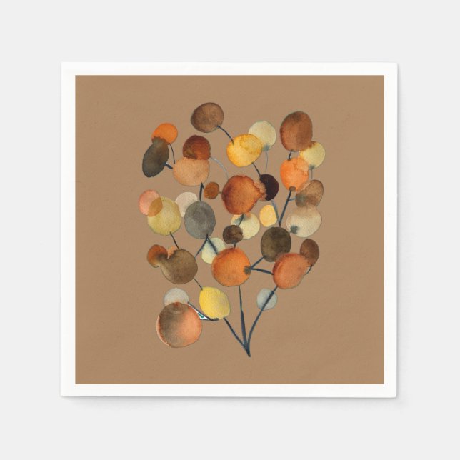Abstract brown Autumn Earth Tree art Napkin (Front)