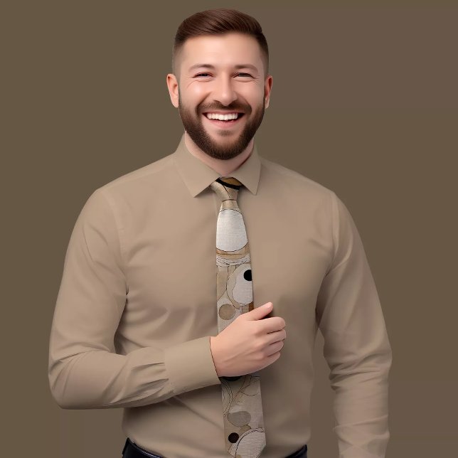 Abstract Brown & Beige Patterned Tie (Creator Uploaded)