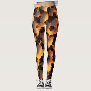Abstract Brown & Black Texture Chic TortoiseShell Leggings