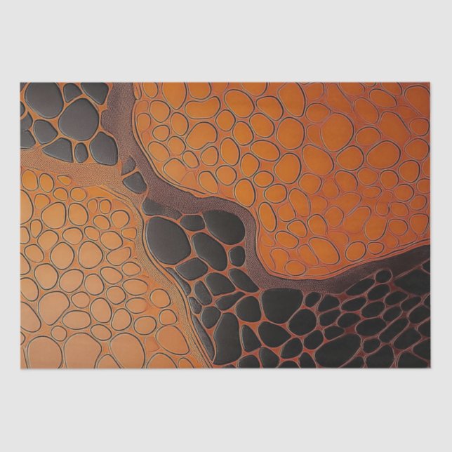 Abstract Brown & Black Texture Chic TortoiseShell Tissue Paper (Front)