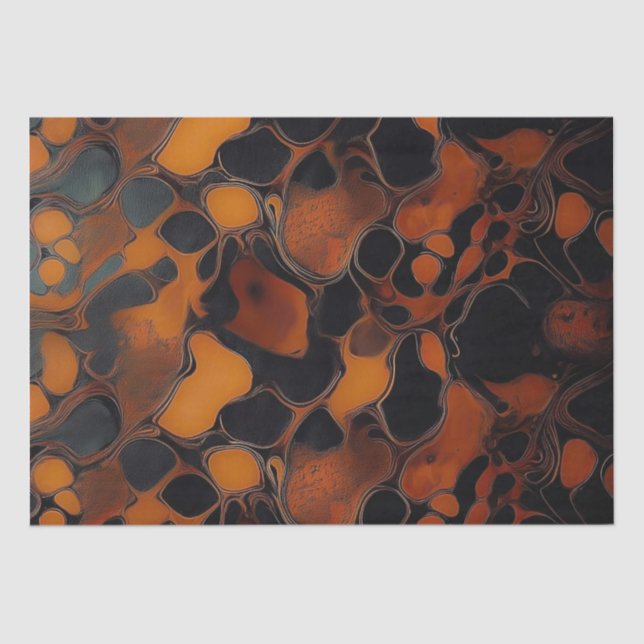 Abstract Brown & Black Texture Chic TortoiseShell Tissue Paper (Front)