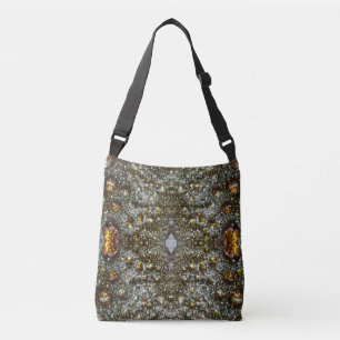 Abstract brown, dark grey glass texture pattern crossbody bag