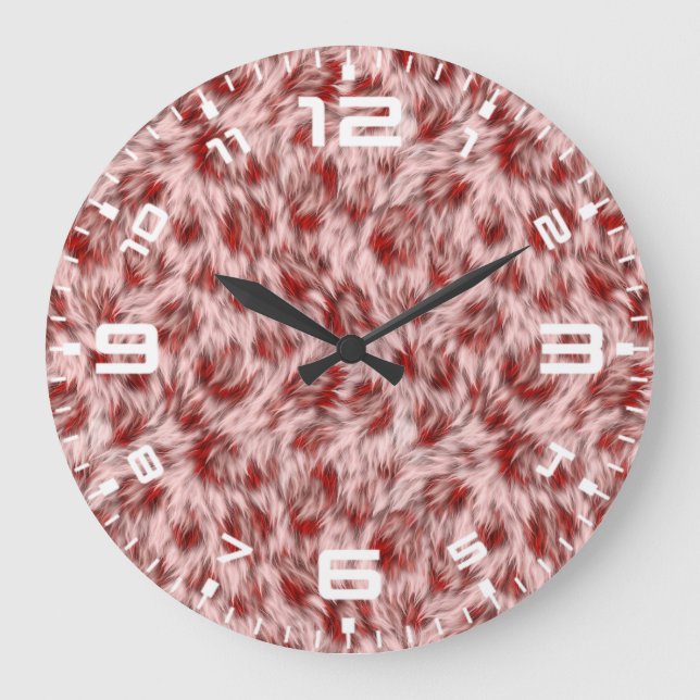 Abstract Brown Fabric Fur Texture Background-24602 Large Clock (Front)
