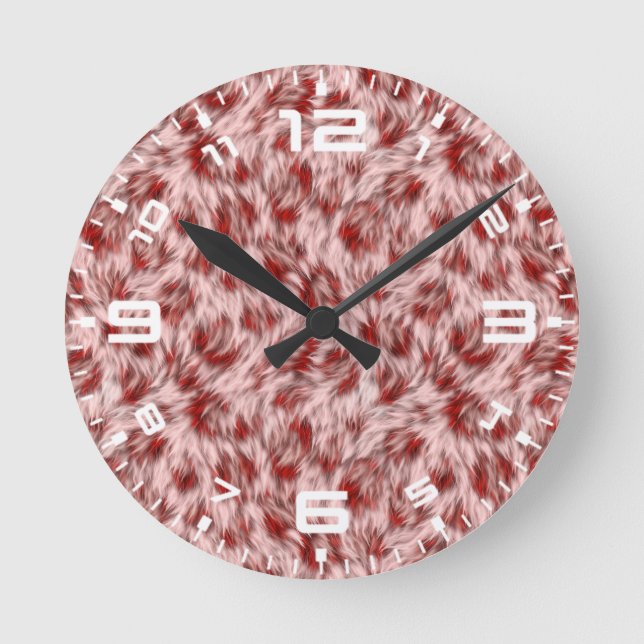 Abstract Brown Fabric Fur Texture Background-24602 Round Clock (Front)
