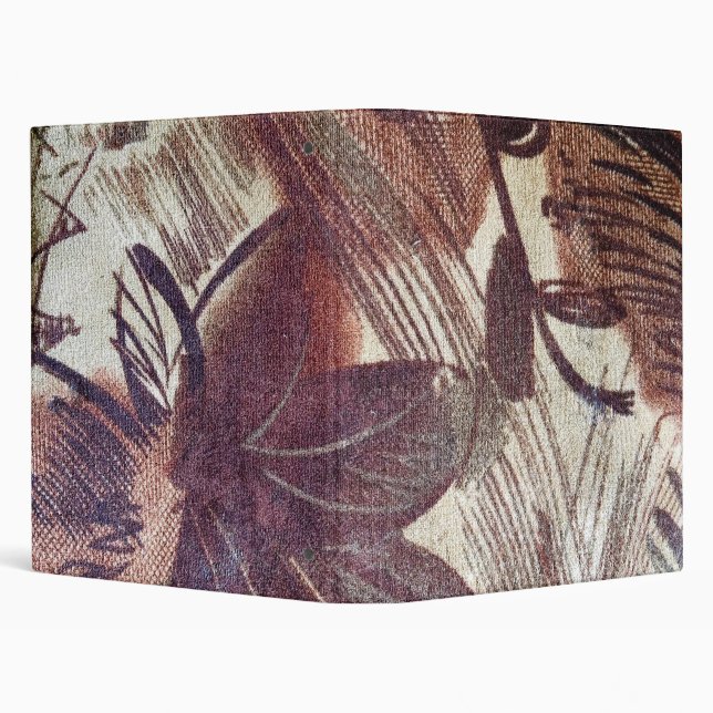 Abstract Brown Floral Design 1 Binder (Background)
