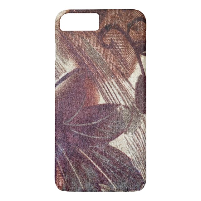 Abstract Brown Floral Design 1 Case-Mate iPhone Case (Back)