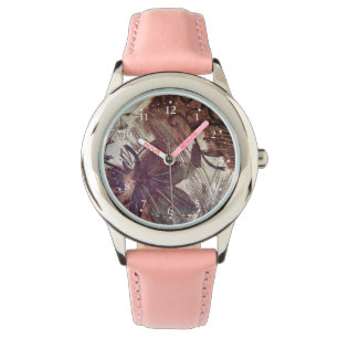 Abstract Brown Floral Design 1 Watch