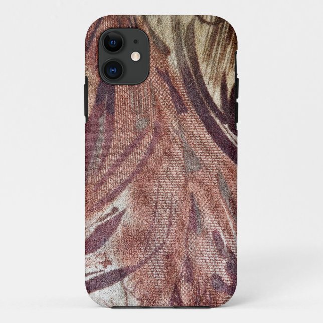 Abstract Brown Floral Design 2 Case-Mate iPhone Case (Back)