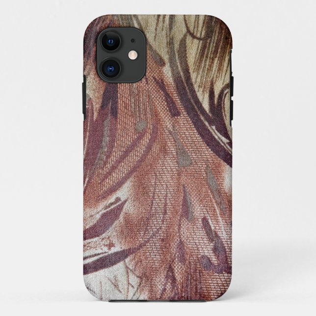 Abstract Brown Floral Design 2 Case-Mate iPhone Case (Back)