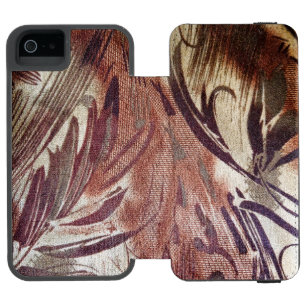 Abstract Brown Floral Design 2 Incipio Watson™ iPhone 5 Wallet Case
