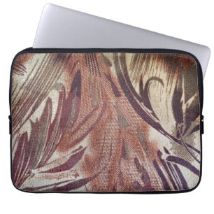 Abstract Brown Floral Design 2 Laptop Sleeve