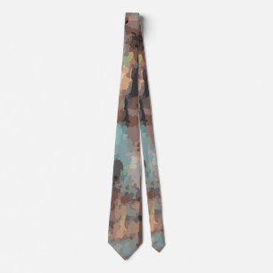 Abstract brown,grey,orange,taupe,blue teal,cyan  tie