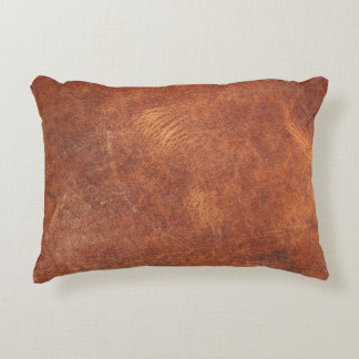 abstract brown leather texture backgroundleather,t accent pillow