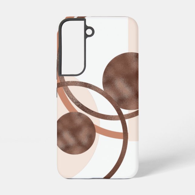 Abstract Brown Line Art Samsung Galaxy S22 Case (Back)