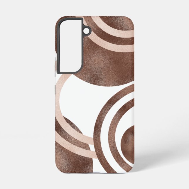 Abstract Brown Line Art Samsung Galaxy S22 Case (Back)