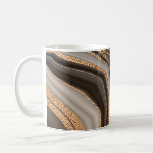 Abstract brown marble with gold texture coffee mug