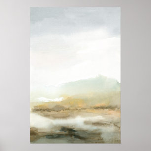 Abstract Brown Misty Landscape Vertical Wall Art 
