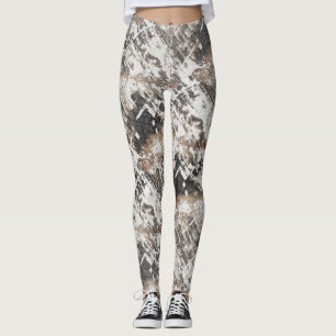 Abstract Brown Urban Grunge Pattern Womens  Leggings