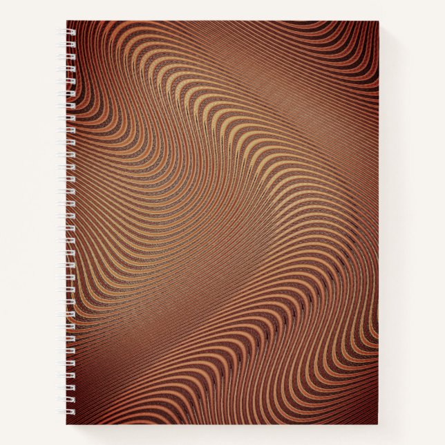 Abstract Brown Waves Notebook (Front)