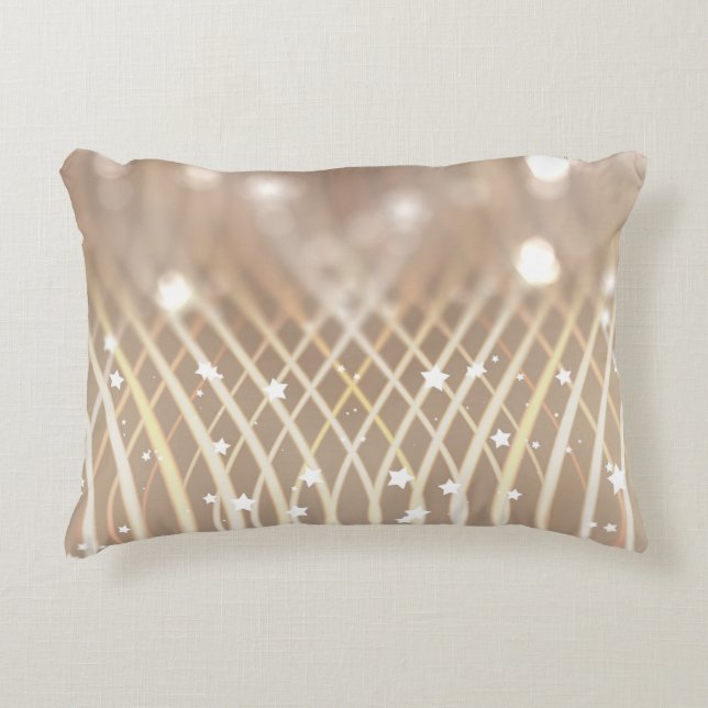 Abstract Brown, Waves Stars Background. Accent Pillow (Front)