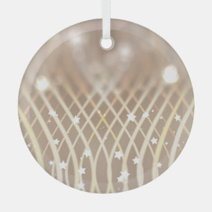Abstract Brown, Waves Stars Background. Glass Ornament