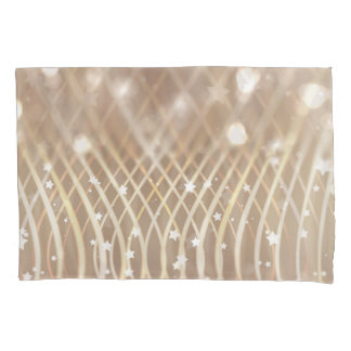 Abstract Brown, Waves Stars Background. Pillowcase