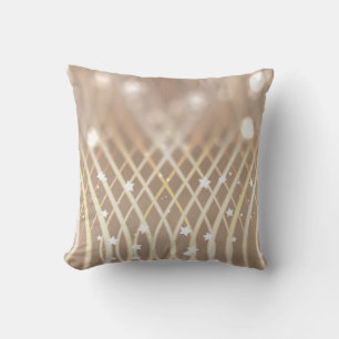 Abstract Brown, Waves Stars Background. Throw Pillow