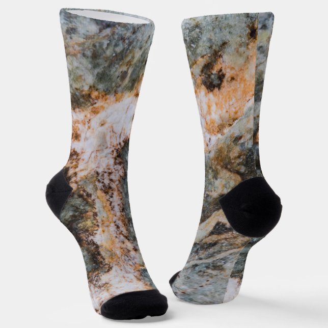 Abstract brown white grungy rock texture socks (Angled)