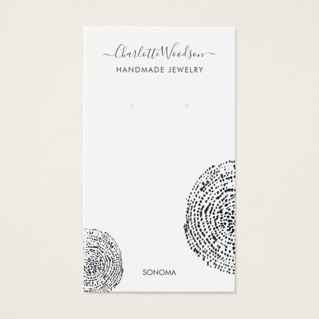 Abstract Brush Painted Circles Earring  (Front)