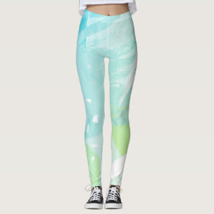 Abstract Brush Stroke Pattern leggings