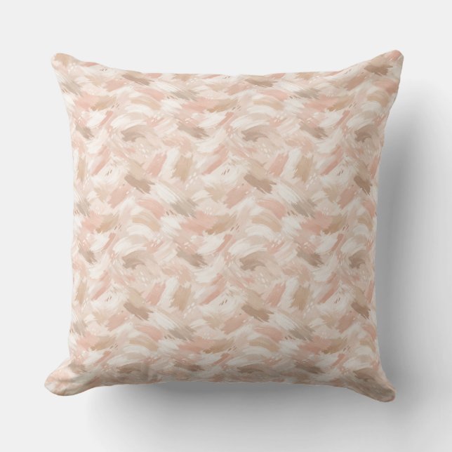 Abstract Brush Stroke Pattern Throw Pillow (Front)