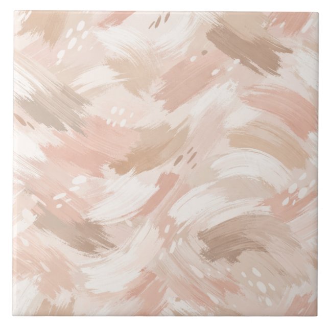 Abstract Brush Stroke Pattern Tile (Front)