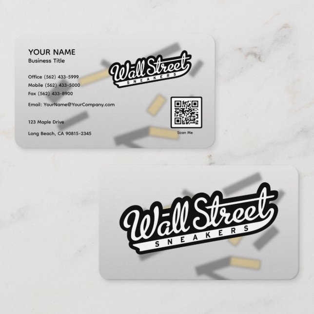 Abstract Brush Strokes Business Card Background (Front/Back)