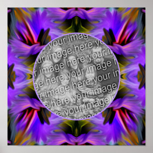 Abstract Brush Swirls Frame Create Your Own Photo  Poster